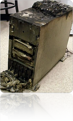Burned computer